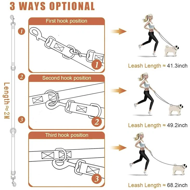 Double Ended Carabiner Leash for Large Dogs